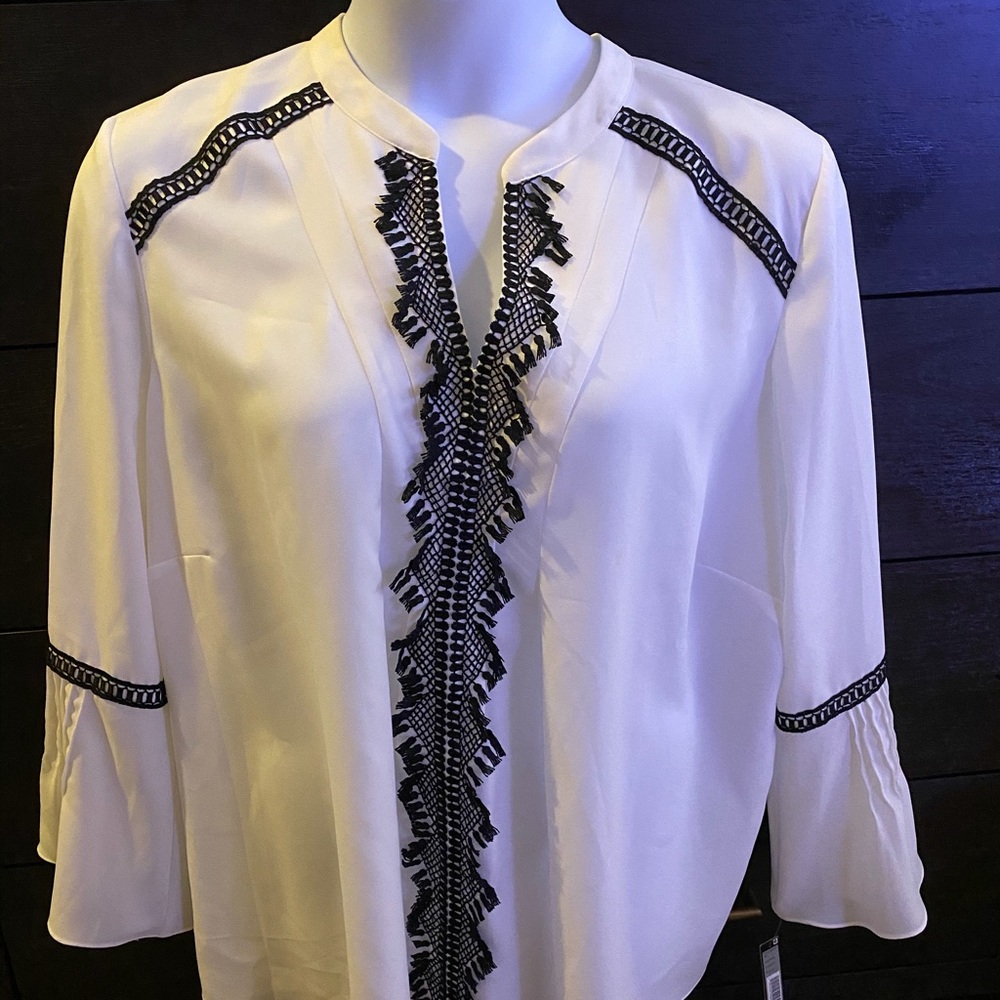 Tahari poets blouse plus size